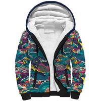 Japan Koinobori Sherpa Hoodie Japanese Koi Flag Waves Pattern