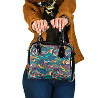 Japan Koinobori Shoulder Handbag Japanese Koi Flag Waves Pattern