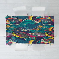 Japan Koinobori Tablecloth Japanese Koi Flag Waves Pattern