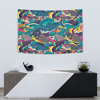 Japan Koinobori Tapestry Japanese Koi Flag Waves Pattern