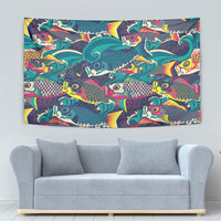 Japan Koinobori Tapestry Japanese Koi Flag Waves Pattern