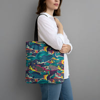 Japan Koinobori Tote Bag Japanese Koi Flag Waves Pattern