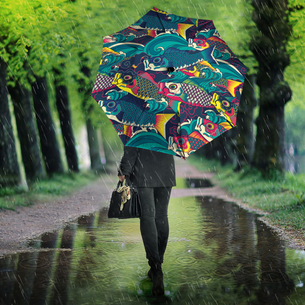 Japan Koinobori Umbrella Japanese Koi Flag Waves Pattern