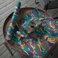 Japan Koinobori Wrapping Paper Japanese Koi Flag Waves Pattern