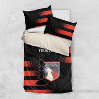 Custom New Caledonia Football Bedding Set Allez Les Cagous Polynesian Pattern LT14 US Twin 172cm x 218cm Black - Polynesian Pride