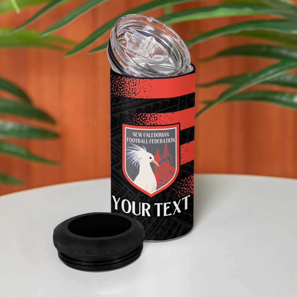 Custom New Caledonia Football 4 in 1 Can Cooler Tumbler Allez Les Cagous Polynesian Pattern LT14 - Polynesian Pride