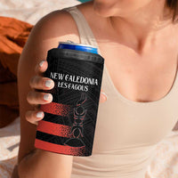 Custom New Caledonia Football 4 in 1 Can Cooler Tumbler Allez Les Cagous Polynesian Pattern LT14 - Polynesian Pride