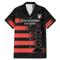 Custom New Caledonia Football Family Matching Mermaid Dress and Hawaiian Shirt Allez Les Cagous Polynesian Pattern LT14 Dad's Shirt - Short Sleeve Black - Polynesian Pride
