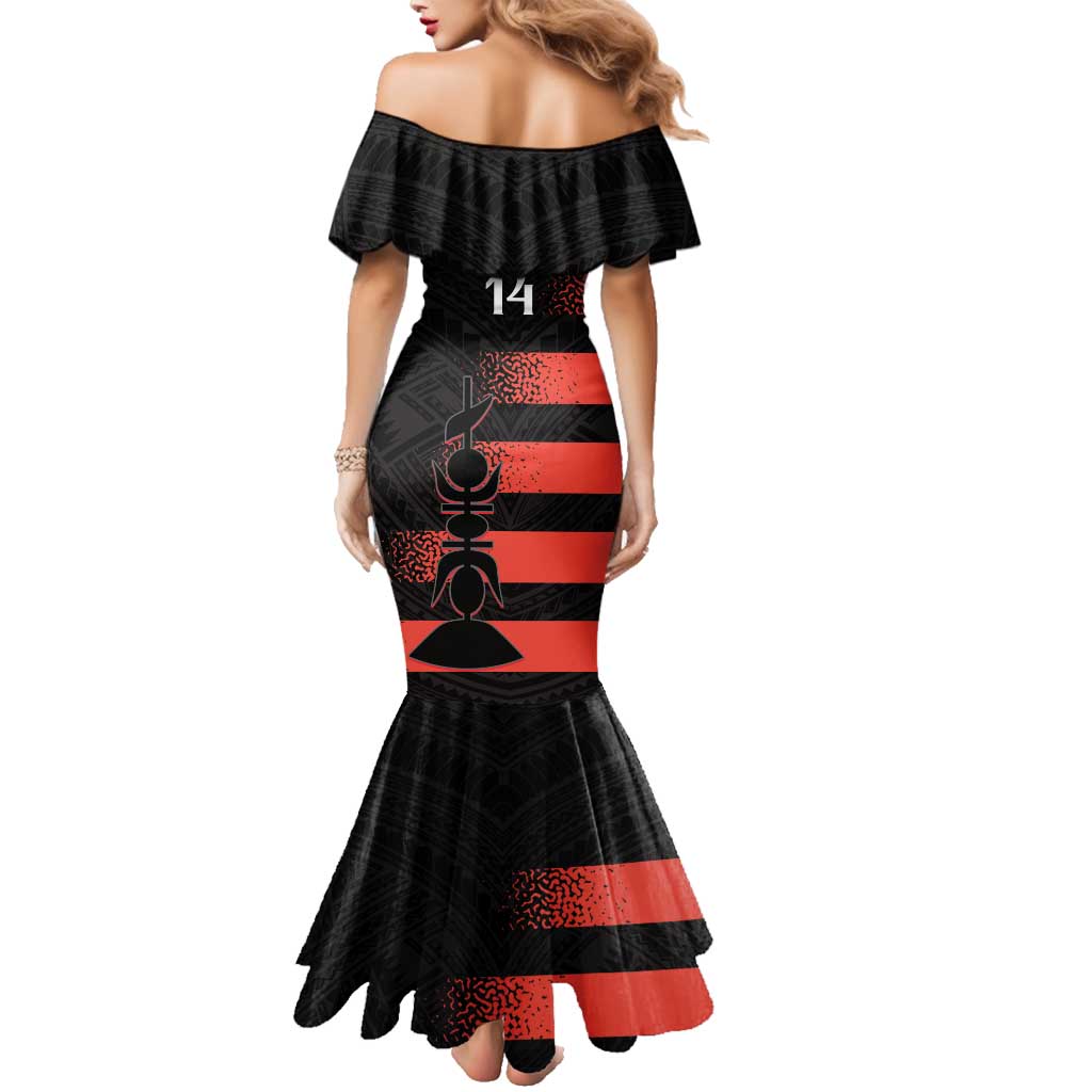 Custom New Caledonia Football Family Matching Mermaid Dress and Hawaiian Shirt Allez Les Cagous Polynesian Pattern LT14 - Polynesian Pride