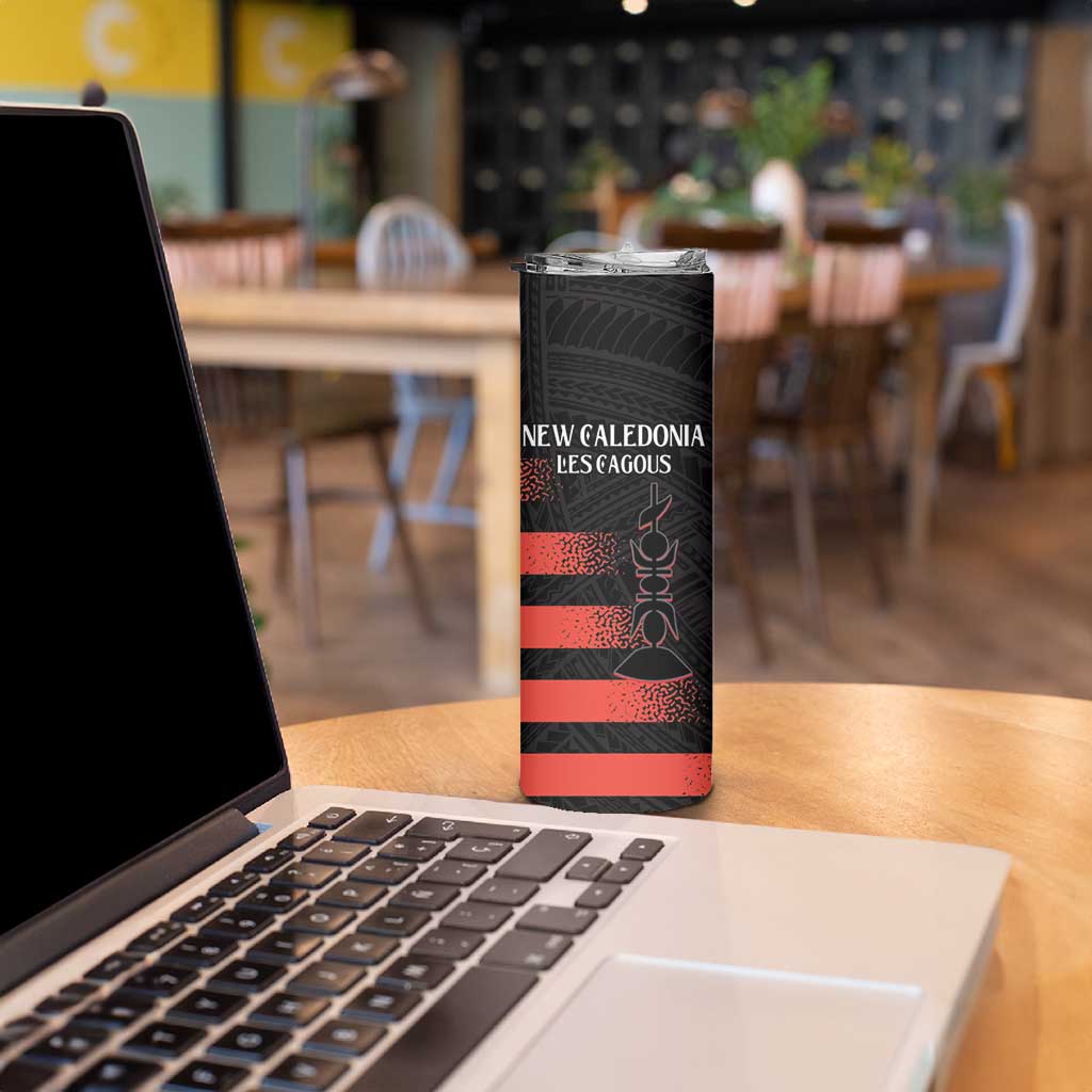 Custom New Caledonia Football Skinny Tumbler Allez Les Cagous Polynesian Pattern LT14 - Polynesian Pride