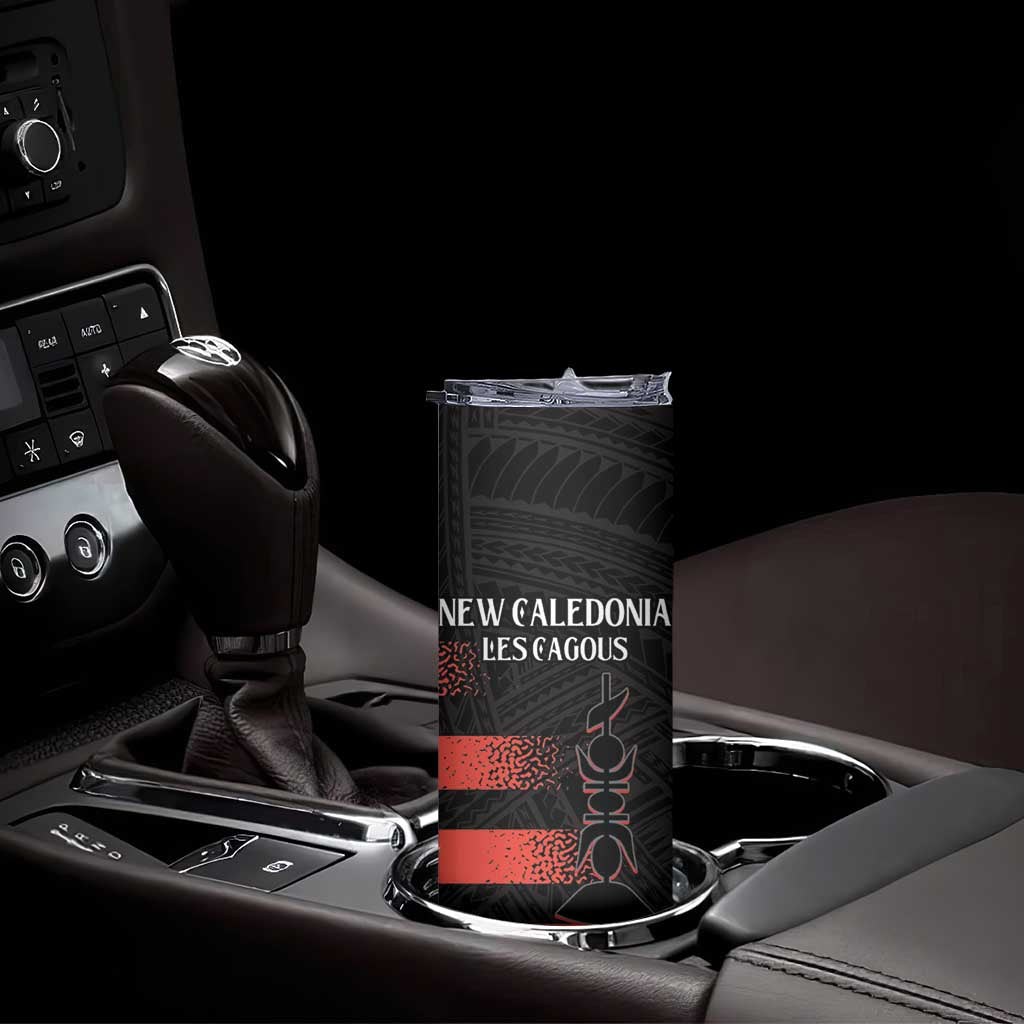 Custom New Caledonia Football Skinny Tumbler Allez Les Cagous Polynesian Pattern LT14 - Polynesian Pride