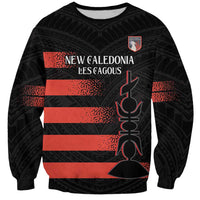 Custom New Caledonia Football Sweatshirt Allez Les Cagous Polynesian Pattern LT14 Unisex Black - Polynesian Pride