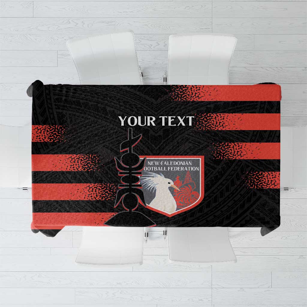 Custom New Caledonia Football Tablecloth Allez Les Cagous Polynesian Pattern LT14 Black - Polynesian Pride