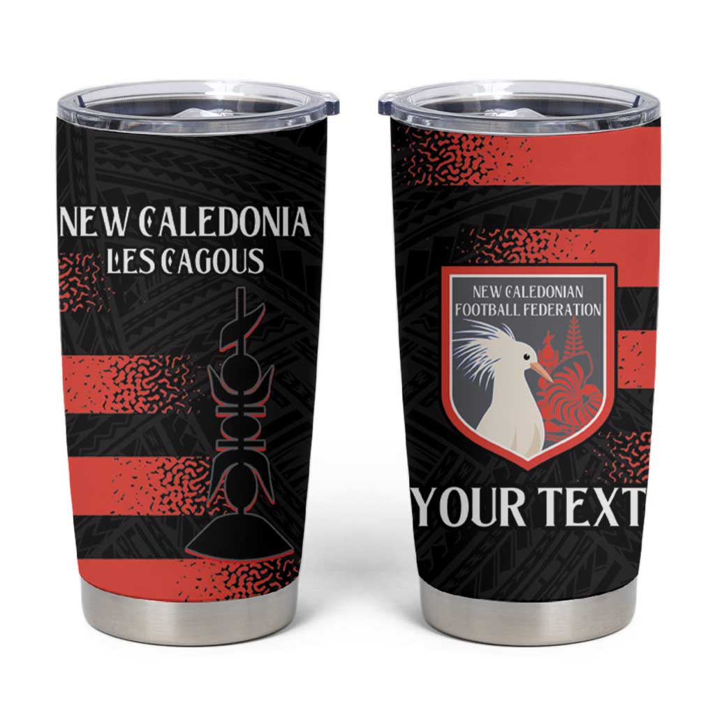 Custom New Caledonia Football Tumbler Cup Allez Les Cagous Polynesian Pattern LT14 Black - Polynesian Pride
