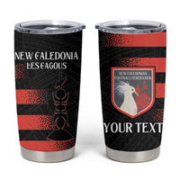 Custom New Caledonia Football Tumbler Cup Allez Les Cagous Polynesian Pattern LT14 Black - Polynesian Pride