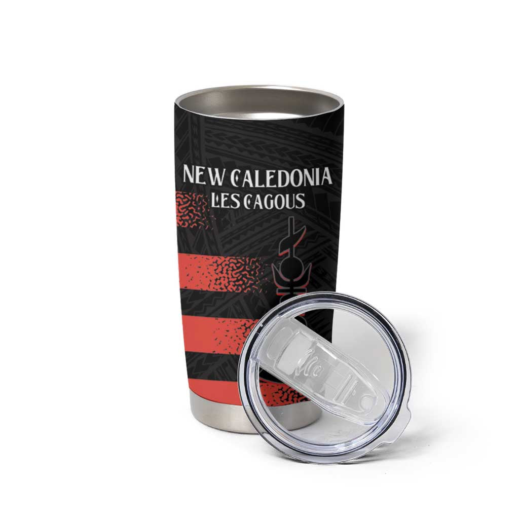 Custom New Caledonia Football Tumbler Cup Allez Les Cagous Polynesian Pattern LT14 - Polynesian Pride