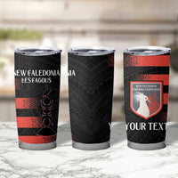 Custom New Caledonia Football Tumbler Cup Allez Les Cagous Polynesian Pattern LT14 - Polynesian Pride