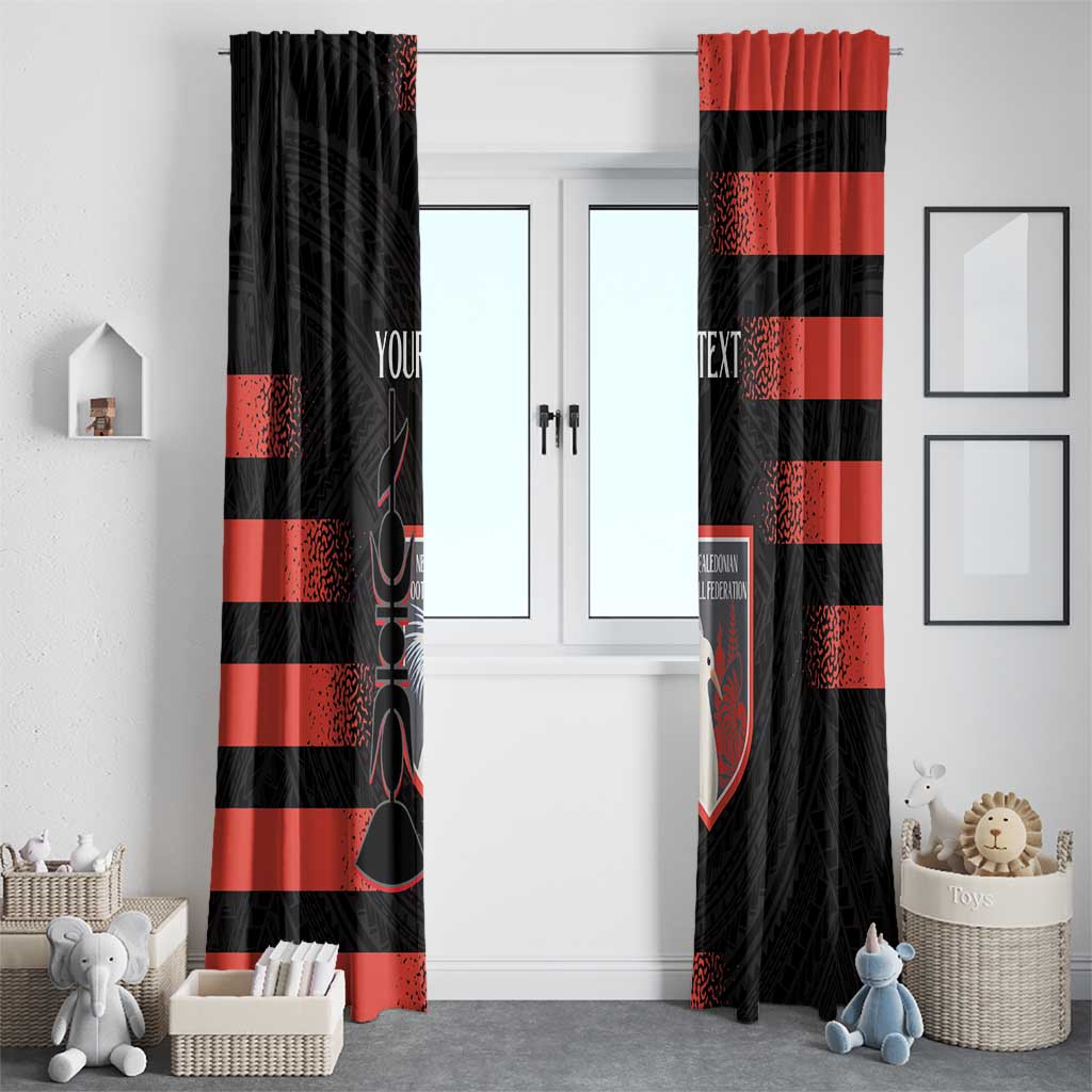 Custom New Caledonia Football Window Curtain Allez Les Cagous Polynesian Pattern