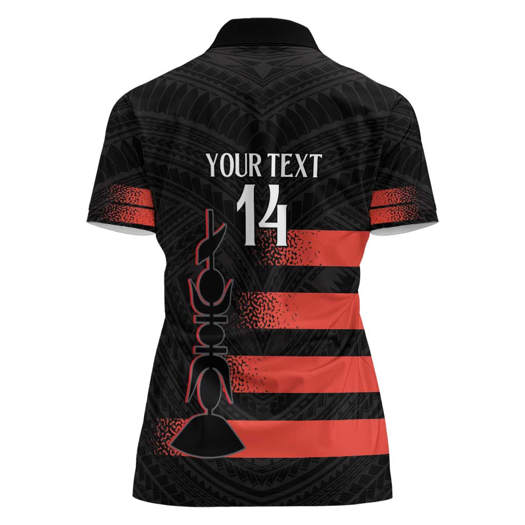 Custom New Caledonia Football Women Polo Shirt Allez Les Cagous Polynesian Pattern LT14 - Polynesian Pride