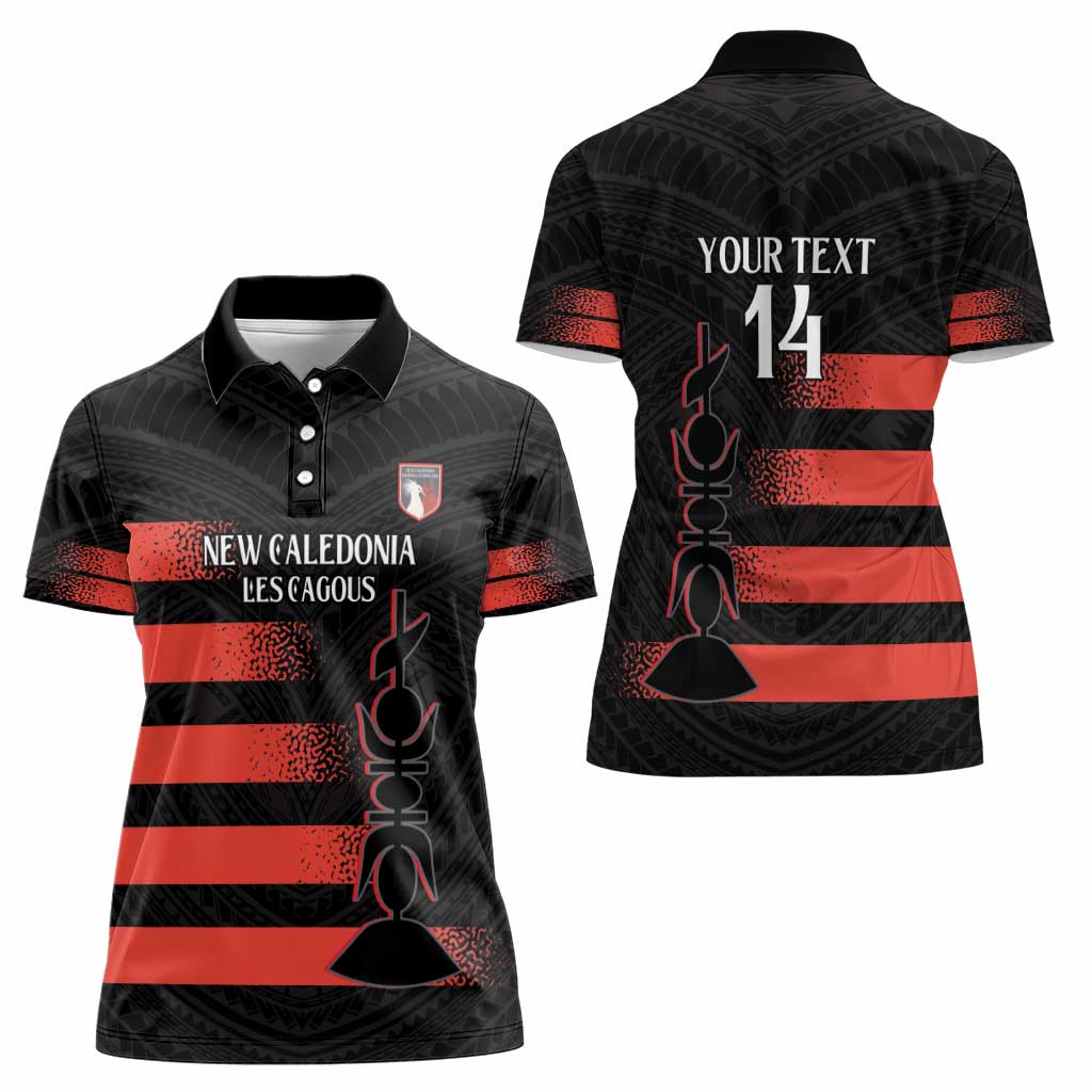 Custom New Caledonia Football Women Polo Shirt Allez Les Cagous Polynesian Pattern LT14 - Polynesian Pride