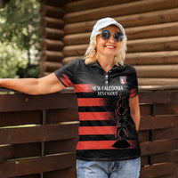 Custom New Caledonia Football Women Polo Shirt Allez Les Cagous Polynesian Pattern LT14 - Polynesian Pride