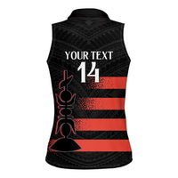 Custom New Caledonia Football Women Sleeveless Polo Shirt Allez Les Cagous Polynesian Pattern LT14 - Polynesian Pride