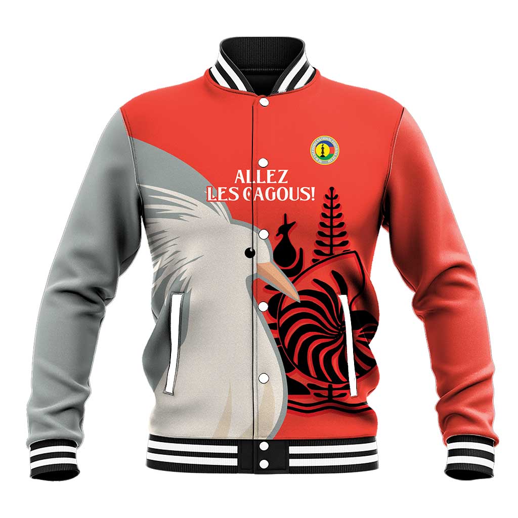 Custom Nouvelle-Caledonie Football Baseball Jacket Allez Les Cagous Simple Style LT14 Unisex Red - Polynesian Pride