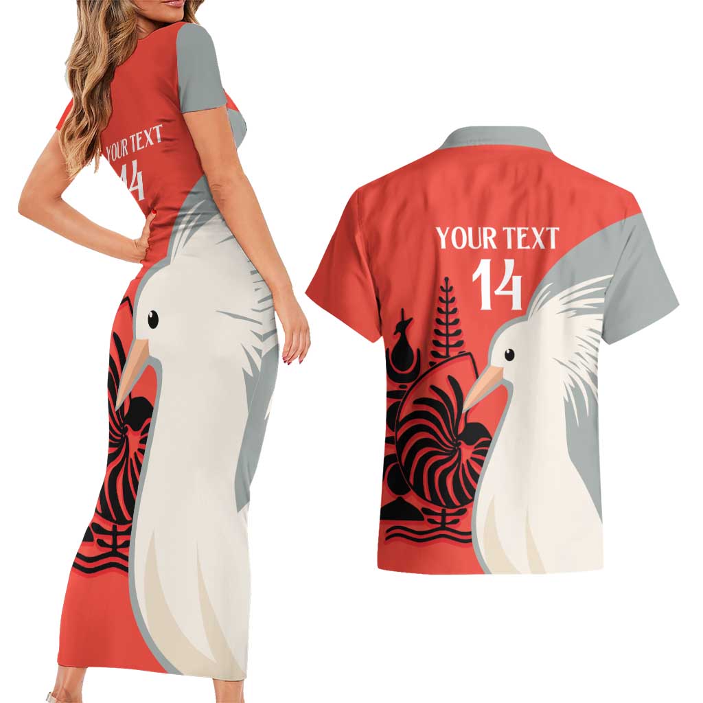 Custom Nouvelle-Caledonie Football Couples Matching Short Sleeve Bodycon Dress and Hawaiian Shirt Allez Les Cagous Simple Style LT14 - Polynesian Pride