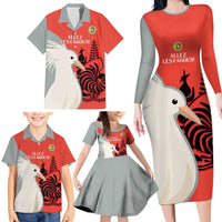 Custom Nouvelle-Caledonie Football Family Matching Long Sleeve Bodycon Dress and Hawaiian Shirt Allez Les Cagous Simple Style LT14 - Polynesian Pride
