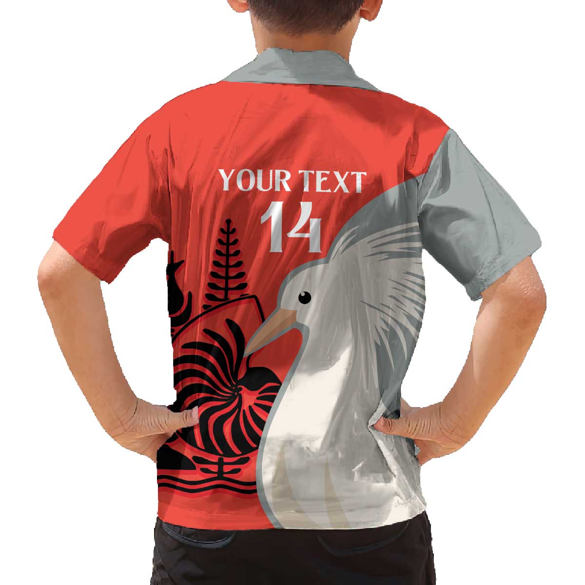 Custom Nouvelle-Caledonie Football Family Matching Off The Shoulder Long Sleeve Dress and Hawaiian Shirt Allez Les Cagous Simple Style