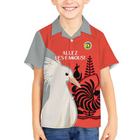 Custom Nouvelle-Caledonie Football Family Matching Summer Maxi Dress and Hawaiian Shirt Allez Les Cagous Simple Style LT14 Son's Shirt Red - Polynesian Pride