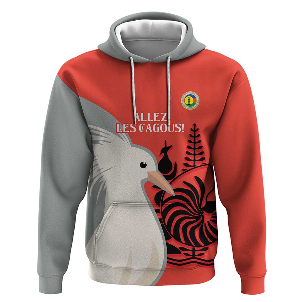 Custom Nouvelle-Caledonie Football Hoodie Allez Les Cagous Simple Style LT14 Pullover Hoodie Red - Polynesian Pride
