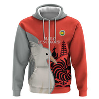 Custom Nouvelle-Caledonie Football Hoodie Allez Les Cagous Simple Style LT14 Zip Hoodie Red - Polynesian Pride