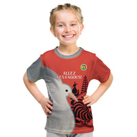 Custom Nouvelle-Caledonie Football Kid T Shirt Allez Les Cagous Simple Style LT14 Red - Polynesian Pride