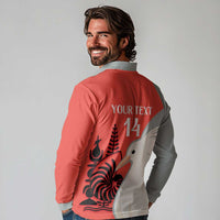 Custom Nouvelle-Caledonie Football Long Sleeve Polo Shirt Allez Les Cagous Simple Style LT14 - Polynesian Pride