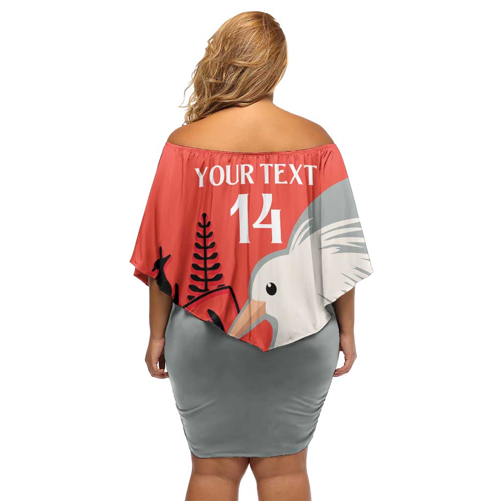 Custom Nouvelle-Caledonie Football Off Shoulder Short Dress Allez Les Cagous Simple Style