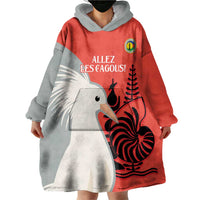 Custom Nouvelle-Caledonie Football Wearable Blanket Hoodie Allez Les Cagous Simple Style LT14 - Polynesian Pride