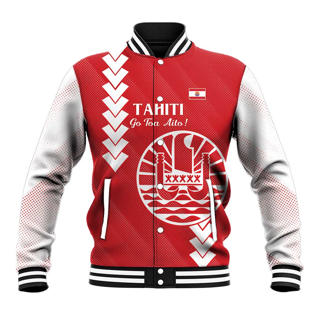 Custom Tahiti Football Baseball Jacket Go Toa Aito LT14 Unisex Red - Polynesian Pride