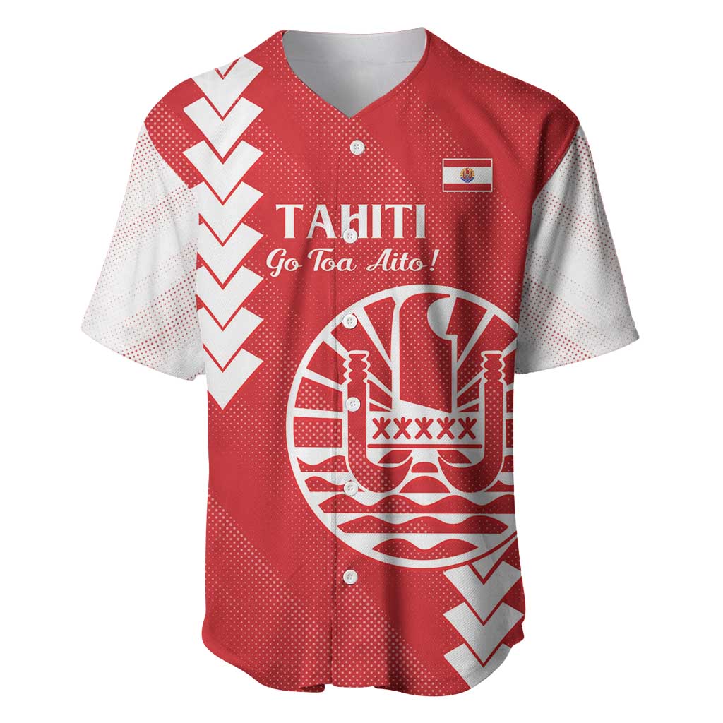 Custom Tahiti Football Baseball Jersey Go Toa Aito LT14 Red - Polynesian Pride