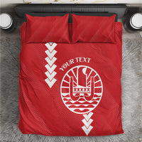 Custom Tahiti Football Bedding Set Go Toa Aito LT14 Red - Polynesian Pride
