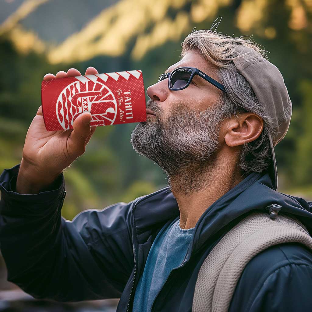 Custom Tahiti Football 4 in 1 Can Cooler Tumbler Go Toa Aito