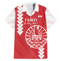 Custom Tahiti Football Family Matching Long Sleeve Bodycon Dress and Hawaiian Shirt Go Toa Aito LT14 Dad's Shirt - Short Sleeve Red - Polynesian Pride