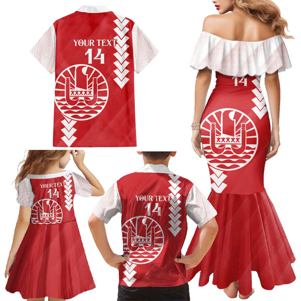 Custom Tahiti Football Family Matching Mermaid Dress and Hawaiian Shirt Go Toa Aito LT14 - Polynesian Pride