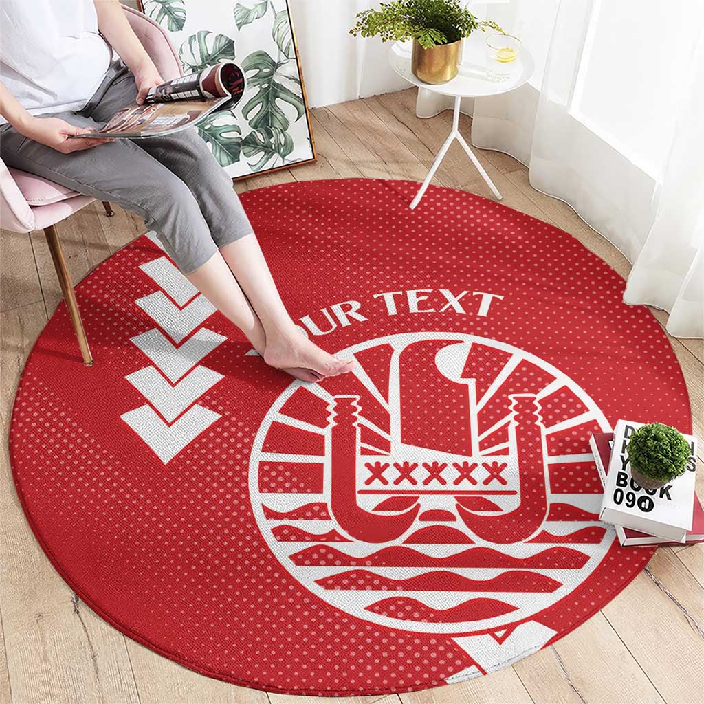 Custom Tahiti Football Round Carpet Go Toa Aito LT14 - Polynesian Pride