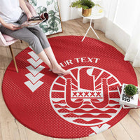 Custom Tahiti Football Round Carpet Go Toa Aito LT14 - Polynesian Pride