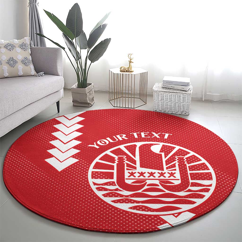 Custom Tahiti Football Round Carpet Go Toa Aito LT14 - Polynesian Pride
