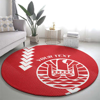 Custom Tahiti Football Round Carpet Go Toa Aito LT14 - Polynesian Pride