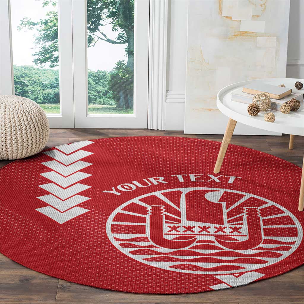 Custom Tahiti Football Round Carpet Go Toa Aito LT14 - Polynesian Pride