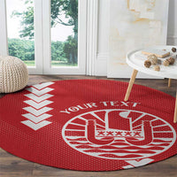 Custom Tahiti Football Round Carpet Go Toa Aito LT14 - Polynesian Pride