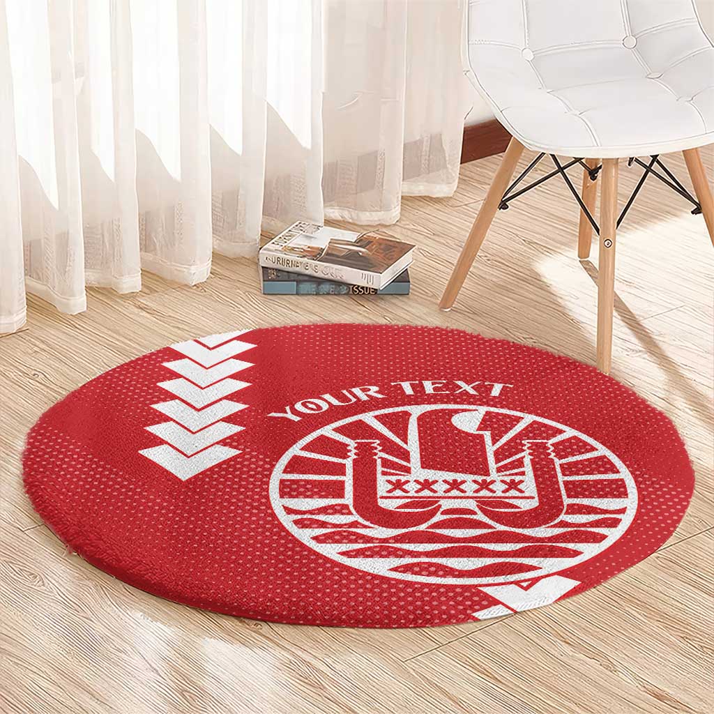 Custom Tahiti Football Round Carpet Go Toa Aito LT14 - Polynesian Pride